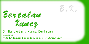 bertalan kuncz business card